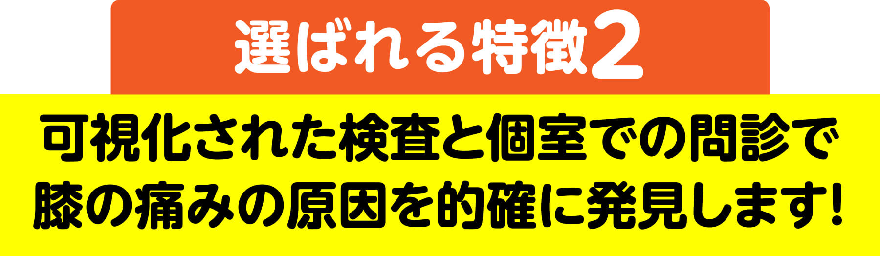 選ばれる特徴2 可視化された検査と個室での問診で膝の痛みの原因を的確に発見します
