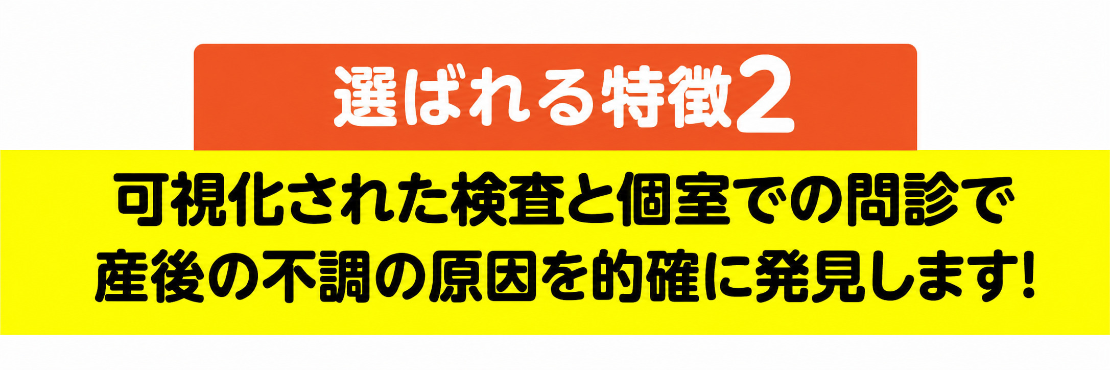 可視化された検査と個室でのカウンセリングで産後の不調の原因を的確に発見します