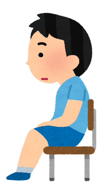 椅子に座る子どものイラスト