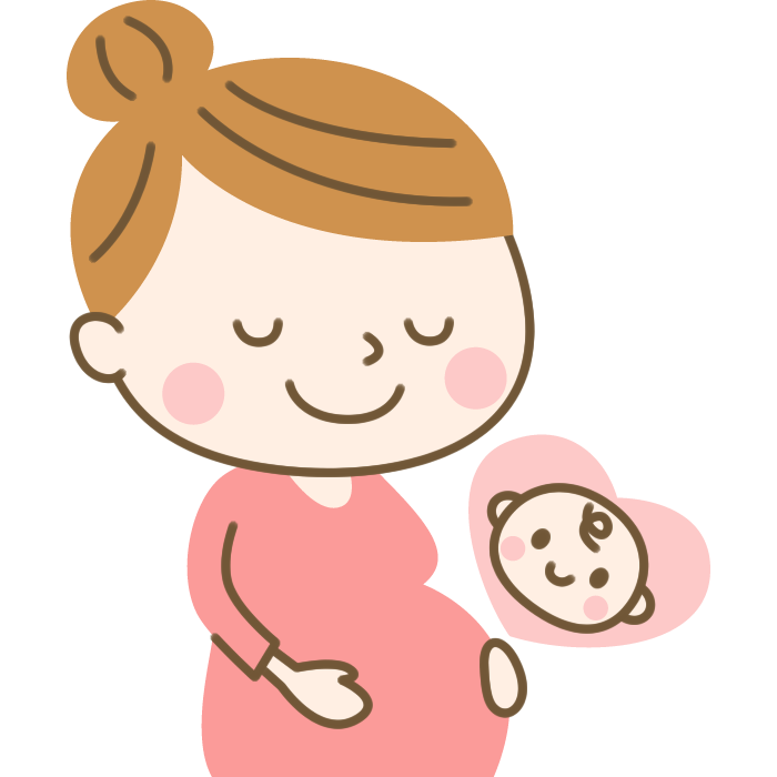 妊婦と赤ちゃんのイラスト