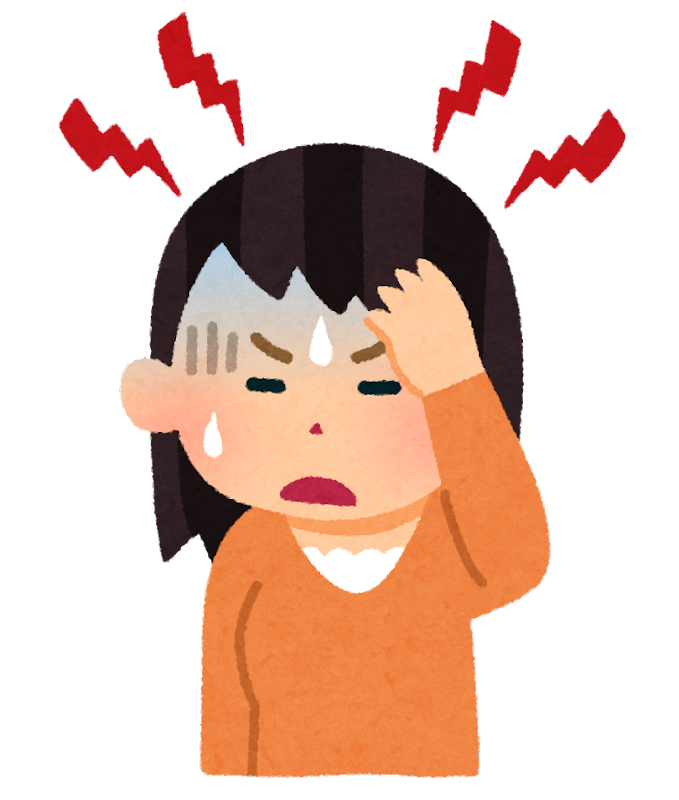頭痛に悩む女性のイラスト